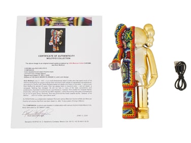 US MEXICAN SCULPTURE BY CHROMA RICK WOLFRYD W COA