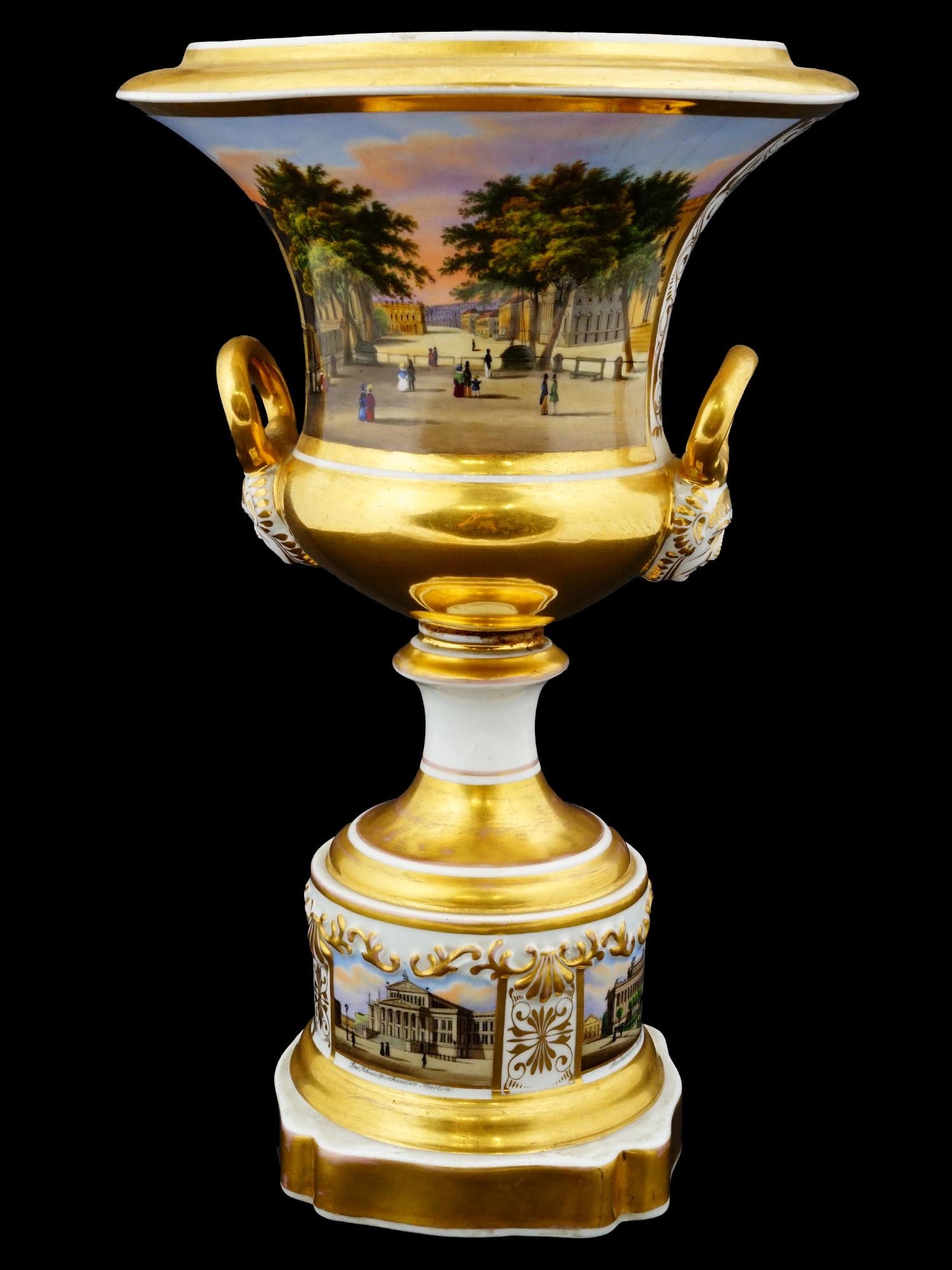 EUROPEAN HAND PAINTED TOPOGRAPHICAL PORCELAIN VASE (1 of 14)