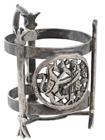 EALRY 20TH C PERSIAN SILVER GLASS HOLDER