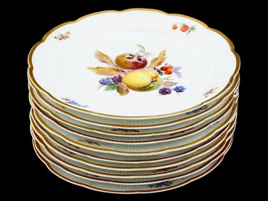 ANTIQUE JACOB ZEIDLER GERMAN PORCELAIN PLATES SET