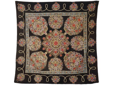 ANTIQUE 19TH C PERSIAN RASHT WORK TEXTILE PANEL