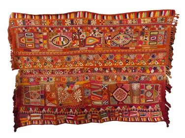 ANTIQUE IRAQI TRIBAL WEDDING EMBROIDERED BLANKET