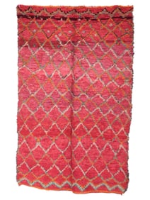 VINTAGE MOROCCAN BOUJAD RED PATTERNED RUG