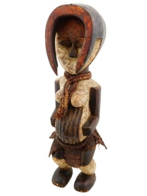 ANTIQUE CENTRAL AFRICA GABON WOODEN RELIQUARY FIGURE