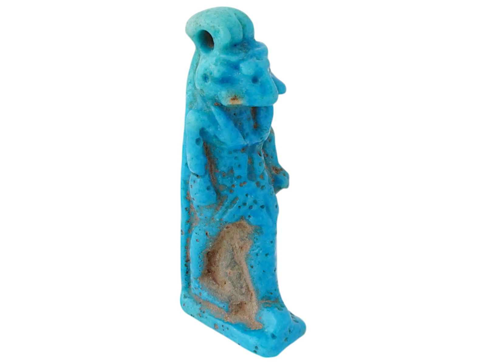 ANCIENT EGYPTIAN FAIENCE GLAZED AMULET OF GOD KHNUM (1 of 5)