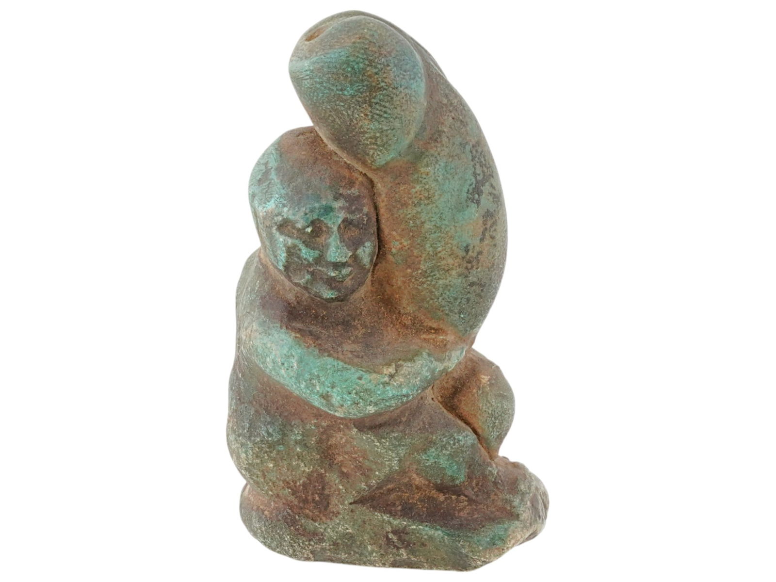 ANCIENT EGYPTIAN 26TH DYNASTY FAIENCE EROTIC FIGURINE: An ancient Egyptian 26th dynasty faience erotic amulet figurine. Features a seated male holding a large phallus. Circa 663 to 525 BC. Ancient Egyptian Amulet Wares, Museum Pieces And Jewelry Collectib