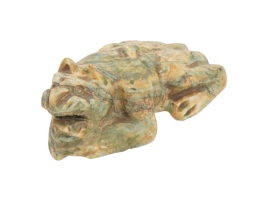 ANCIENT PRE COLUMBIAN TEOTIHUACAN JADE JAGUAR FIGURINE