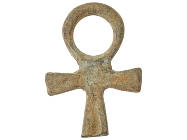 ANCIENT EGYPTIAN BRONZE ANKH PENDANT CA 600 BC