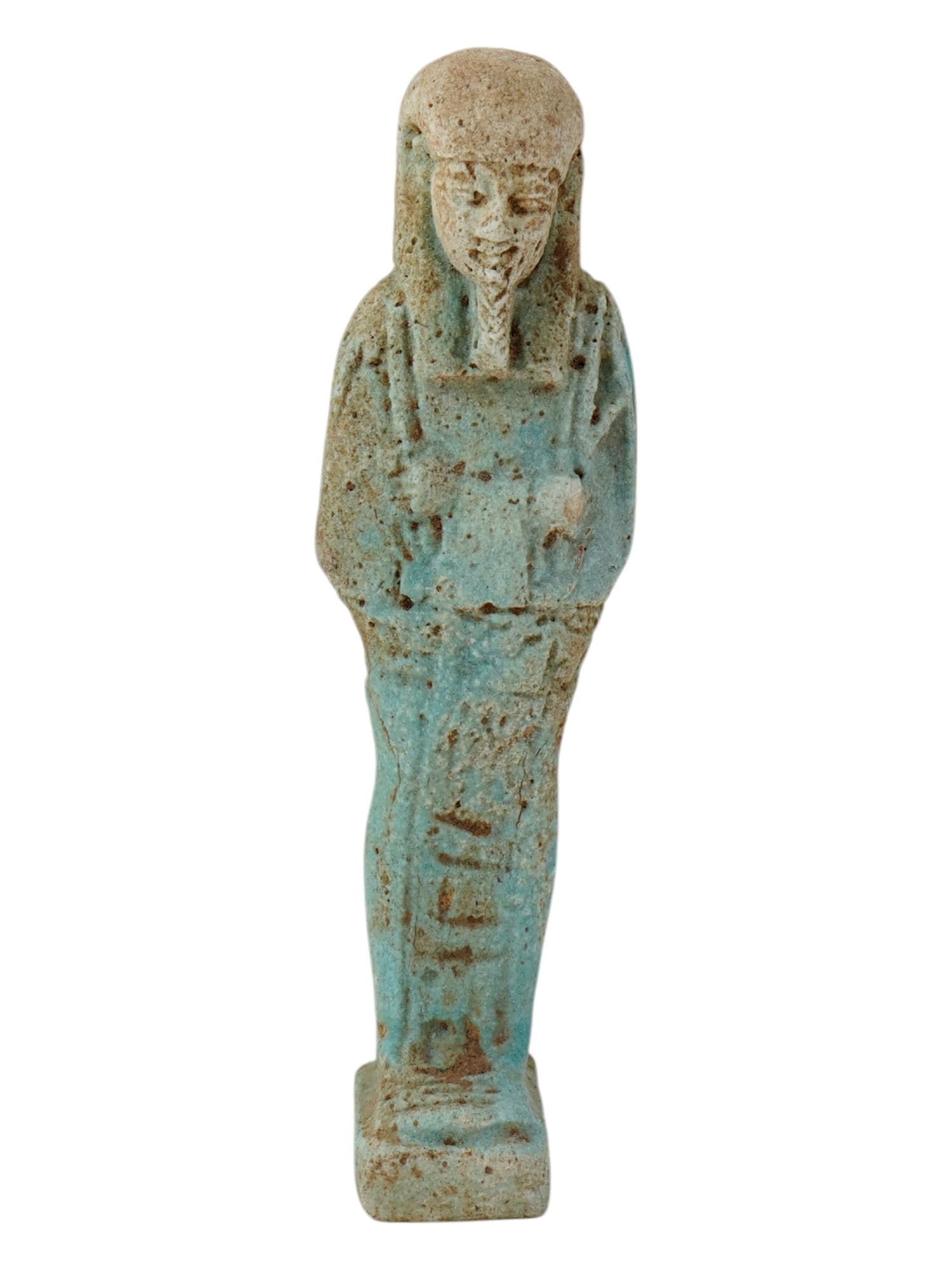 ANCIENT EGYPTIAN 26TH DYNASTY FAIENCE USHABTI FIGURINE (1 of 7)