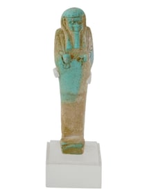 ANCIENT EGYPTIAN 18TH DYNASTY FAIENCE USHABTI FIGURINE