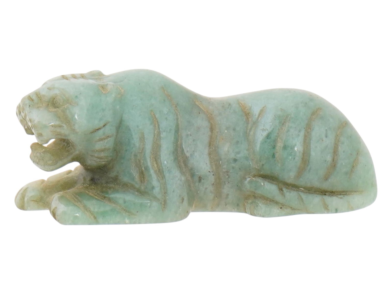 ANCIENT EGYPTIAN GREEN STONE TIGER FIGURE 300 TO 600 BC (1 of 7)