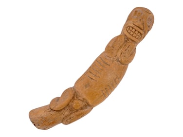 ANCIENT PRE COLUMBIAN TAINO CARVED LIME STONE FIGURINE