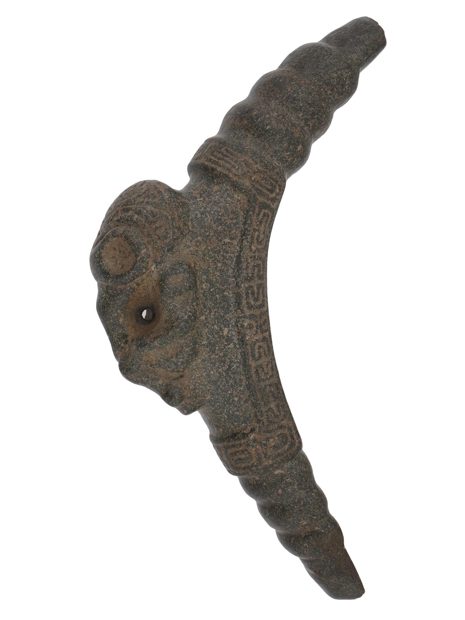 ANCIENT TAINO CARVED ELBOW STONE BIRDMAN FIGURE (1 of 4)