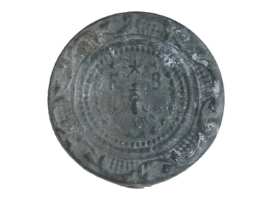 ANCIENT ROUND MIRROR WITH FLORAL DECORATIONS