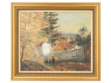 RUSSIAN AMERICAN OIL PAINTING BY VLADIMIR LEBEDEV
