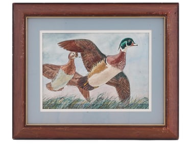 AMERICAN WATERCOLOR PAINTING BY EDWARD J HARTMANN