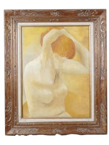 MID CENT FEMALE NUDE OIL PAINTING BY H. ROBBINS