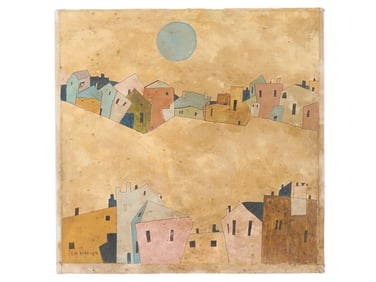 INDIAN OIL PAINTING IN THE STYLE OF SAYED HAIDER RAZA