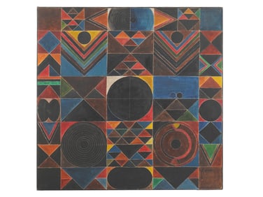 INDIAN OIL PAINTING IN THE STYLE OF SAYED HAIDER RAZA