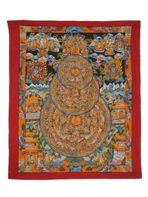 TIBETAN BUDDHIST THANGKA HAND PAINTING ON FABRIC