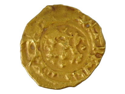 ANTIQUE ISLAMIC SAFFARID FRACTIONAL DINAR 18K GOLD COIN: An antique Islamic Greater Iran Saffarid dynasty Abu Ahmad Wali l-Dawla Khalaf ibn Ahmad Sijistan fractional dinar, minted in 18k gold, featuring a remarkable artifact from the 10th century. These coi