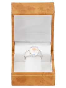 ELEGANT STERLING SILVER RING WITH STONES IOB