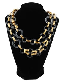 VINTAGE YVES SAINT LAURENT DOUBLE DISC CHAIN BELT