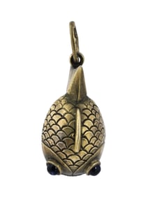 RUSSIAN 88 SILVER FISH EGG PENDANT WITH AMETHYST