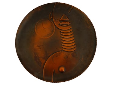1930S AFRICAN COPPER WALL PLAQUE BY FRANK REBAJES