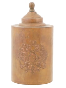ANTIQUE RUSSIAN IMPERIAL COPPER TEA CADDY