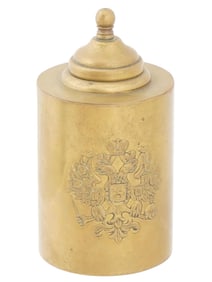 IMPERIAL RUSSIAN BRASS REGIMENTAL TEA CADDY