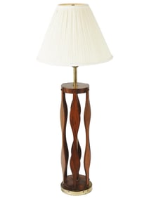 MID CENTURY MODERN MODELINE TEAK WOOD TABLE LAMP