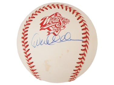 VINTAGE 1998 WORLD SERIES RAWLINGS BASEBALL AUTOGRAPHED