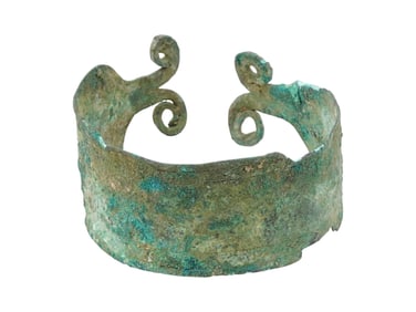 ANCIENT LURISTAN BRONZE CUFF BRACELET COILED MOTIFS