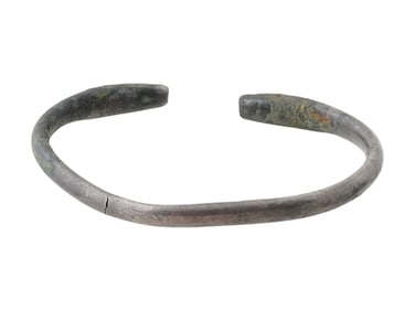 500 BC ANCIENT PERSIAN SNAKE SILVER CUFF BRACELET