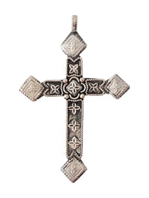 ANCIENT BYZANTINE EMPIRE SILVER CROSS PENDANT