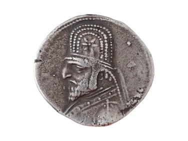 ANCIENT PARTHIAN EMPIRE SILVER DRACHM COIN