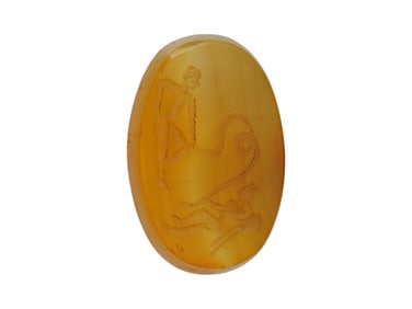 ANCIENT ROMAN ENGRAVED GOD AGATE STONE INTAGLIO
