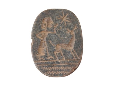 ANCIENT SUMERIAN CARVED ROUNDED STAMP SEAL CA 2000 BC
