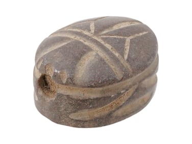 ANCIENT MESOPOTAMIAN SCARAB SHAPED STONE STAMP SEAL