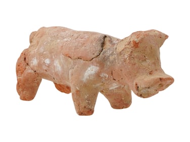 ANCIENT SYRIAN TERRACOTTA FIGURINE OF A PIG