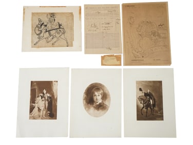 ASSORTED VINTAGE ITEMS PRINTS LITHOGRAPH DRAWING
