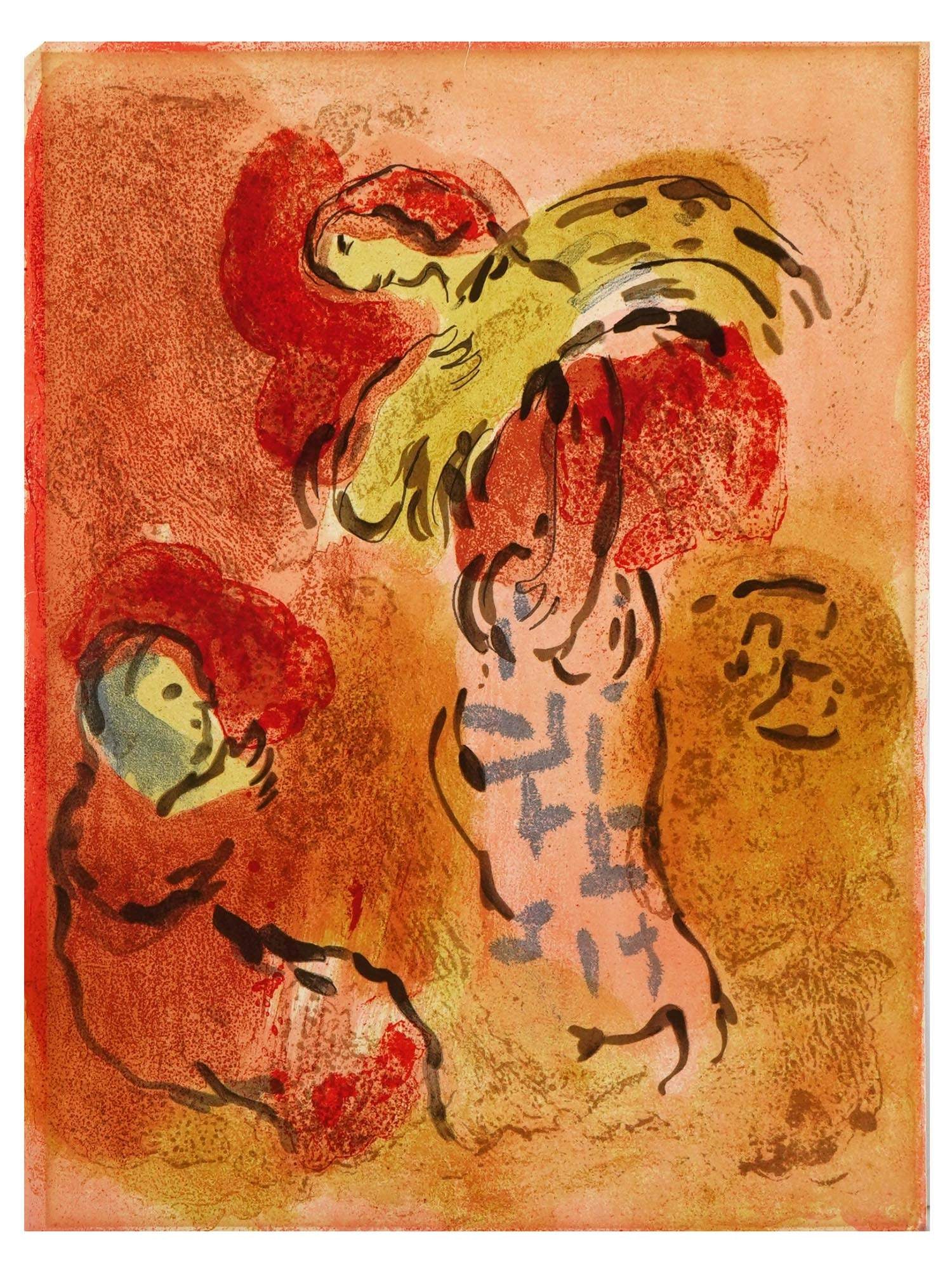1960 BIBLICAL COLOR LITHOGRAPH BY MARC CHAGALL (1 of 4)