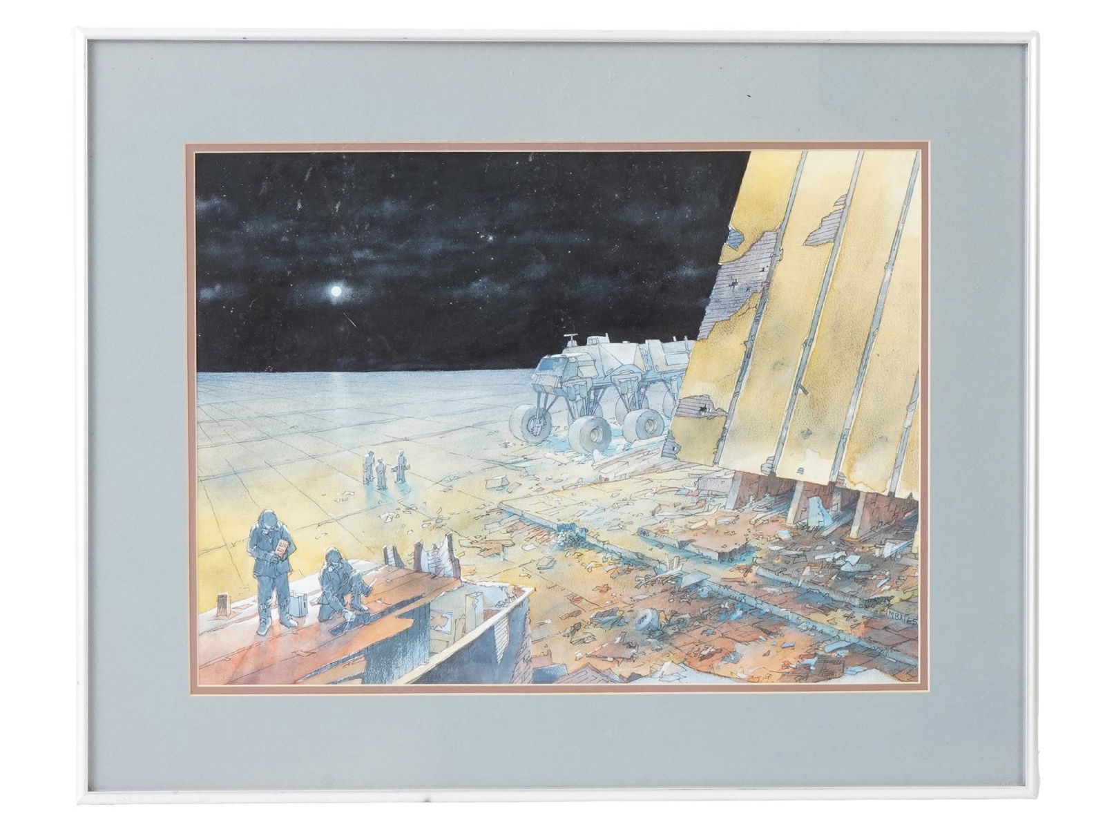 AMERICAN STAR TREK MIXED MEDIA PAINTING SIGNED BATES (1 of 4)