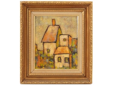 VINTAGE LANDSCAPE OIL PAINTING SIGNED J. MATAS
