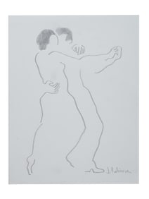 ARGENTINE PENCIL PAINTING SIGNED JOSEFINA ROBIROSA