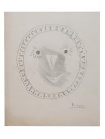 PABLO PICASSO MANNER MODERNIST PENCIL PAINTING