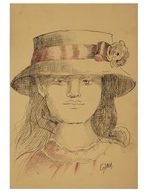 PORTRAIT MIXED MEDIA PAINTING AFTER ENRIQUE GRAU
