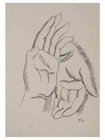 FERNAND LEGER MANNER MODERNIST HANDS INK PAINTING