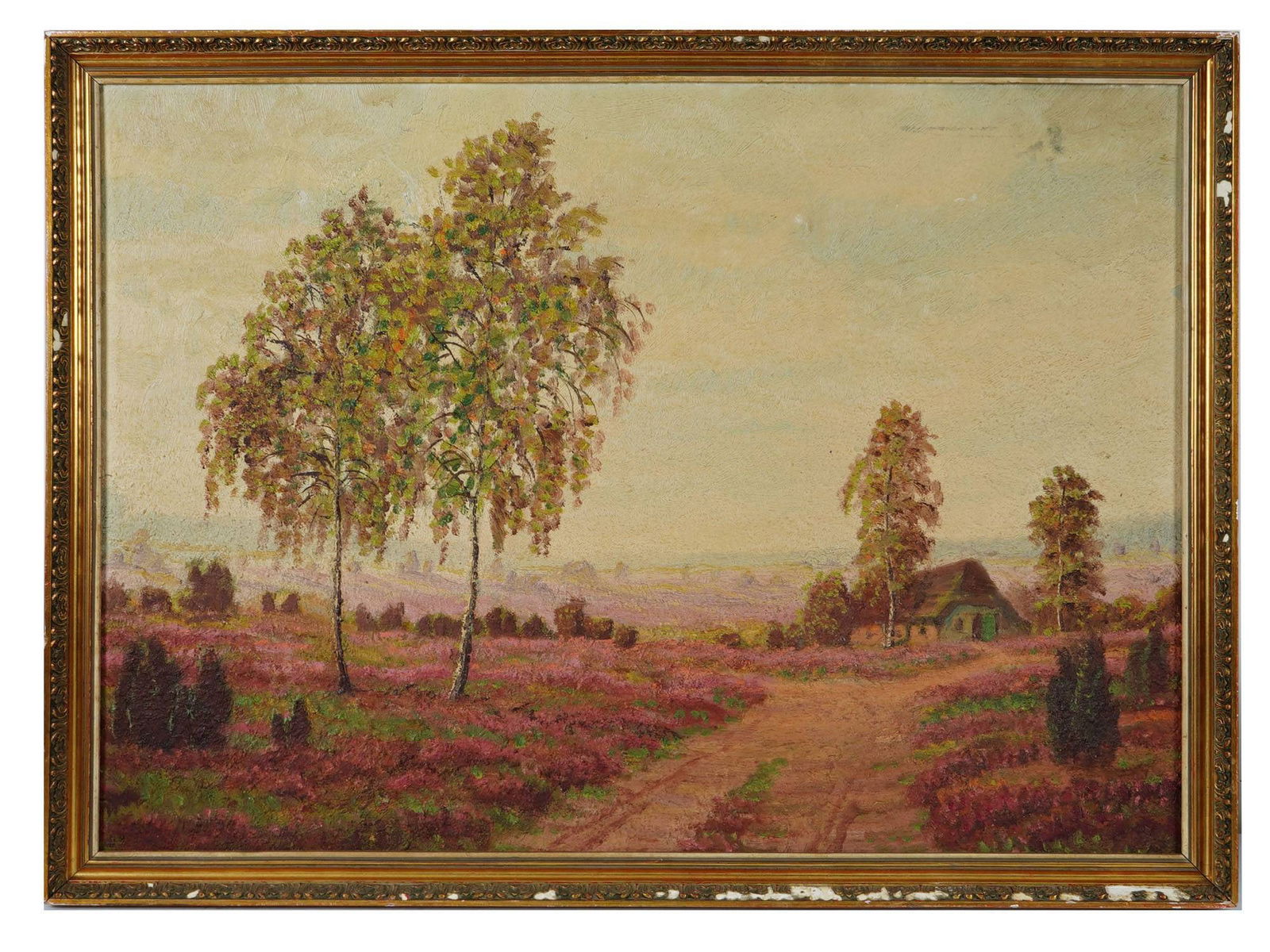 20TH CENTURY RURAL LANDSCAPE OIL PAINTING FRAMED (1 of 6)